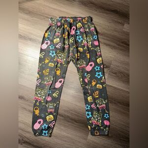 womens SpongeBob Neon SquarePants Fleece Jogger Sweatpants Size S